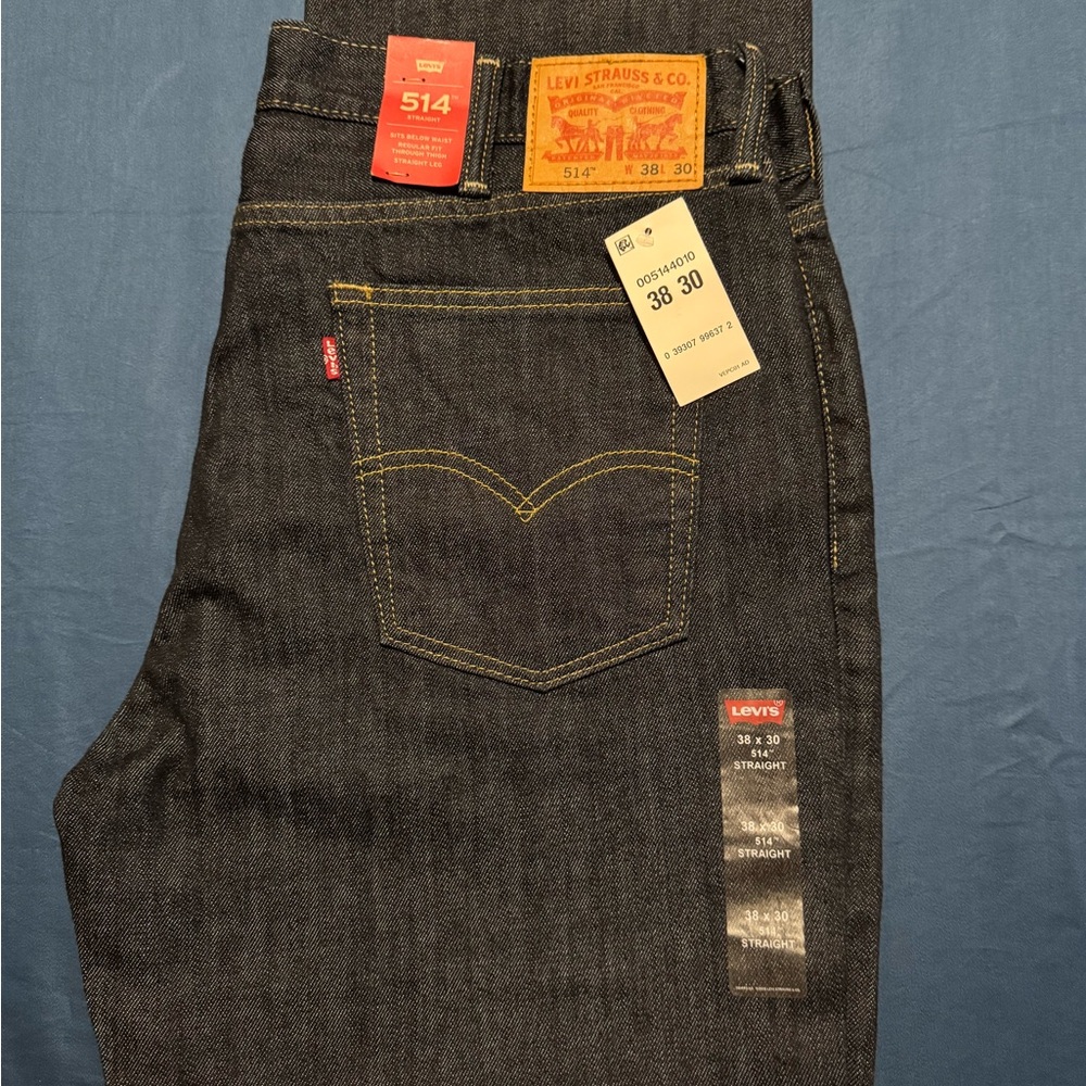 (SOLD)Levi's Men's Dark Blue Slim Straight Jeans